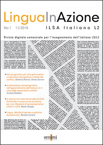 LinguaInAzione.ILSA Italiano L2 in classe Rivista digitale semestrale per l’insegnamento dell’Italiano LS/L2
